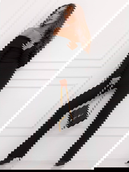 Czarny prążkowany komplet...