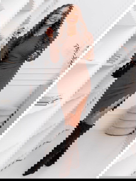 Sukienka prążkowana mini z... 2