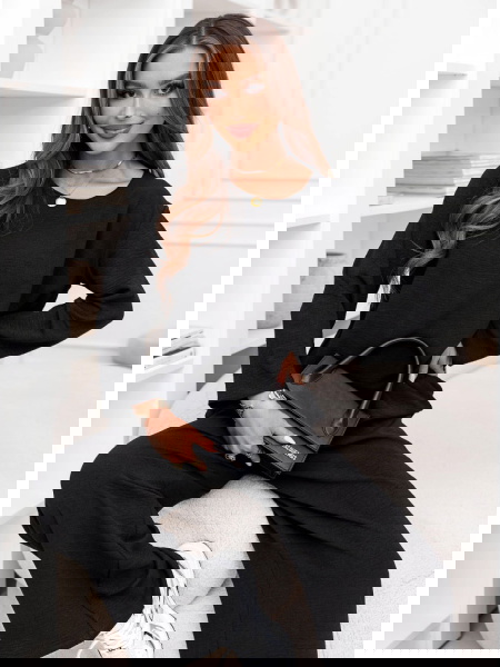 Czarny komplet bluzka i...