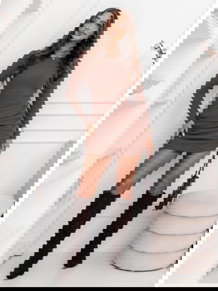 Sukienka mini w prążek z... 2