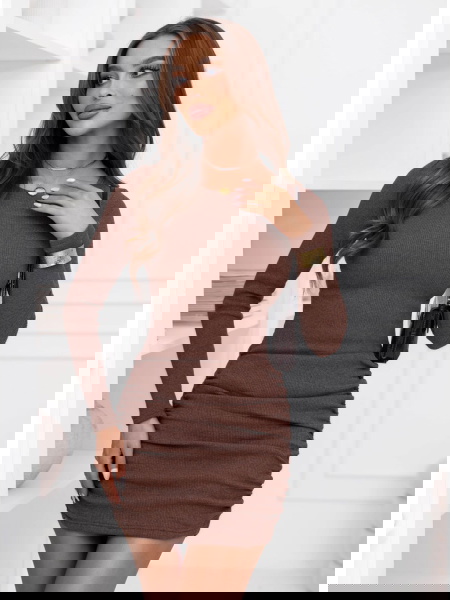 Sukienka mini w prążek z...