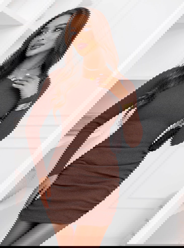 Sukienka mini w prążek z...