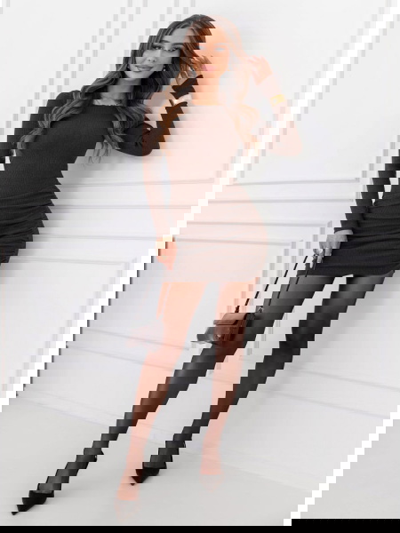 Czekoladowa sukienka mini w... 2