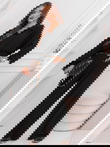 Czarny komplet bluzka i...