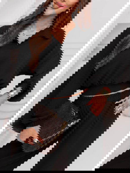 Czarny komplet bluzka i... 2