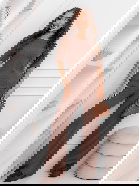 Prążkowany komplet bluzka z... 2