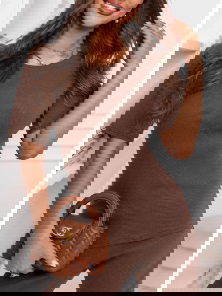 Prążkowany komplet bluzka z...