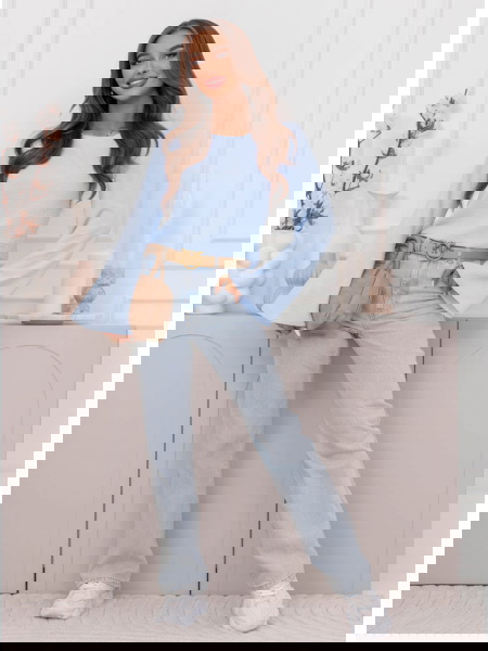 Błękitna bluzka z szerokimi... 2