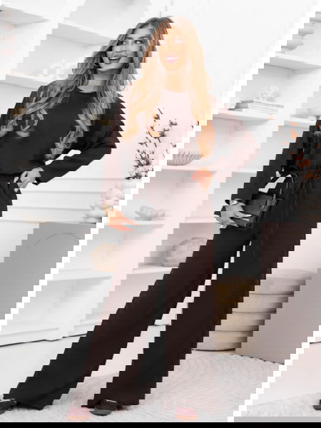 Czekoladowy komplet bluzka...