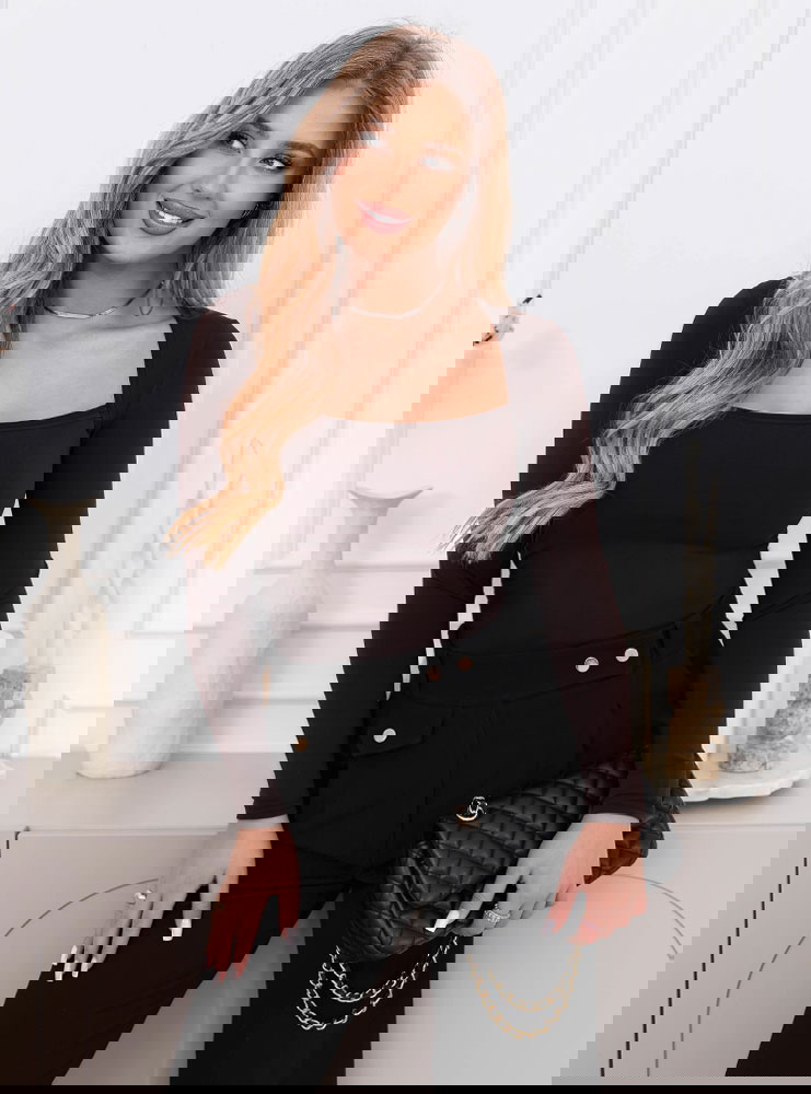 Czekoladowa dopasowana bluzka Cristerie