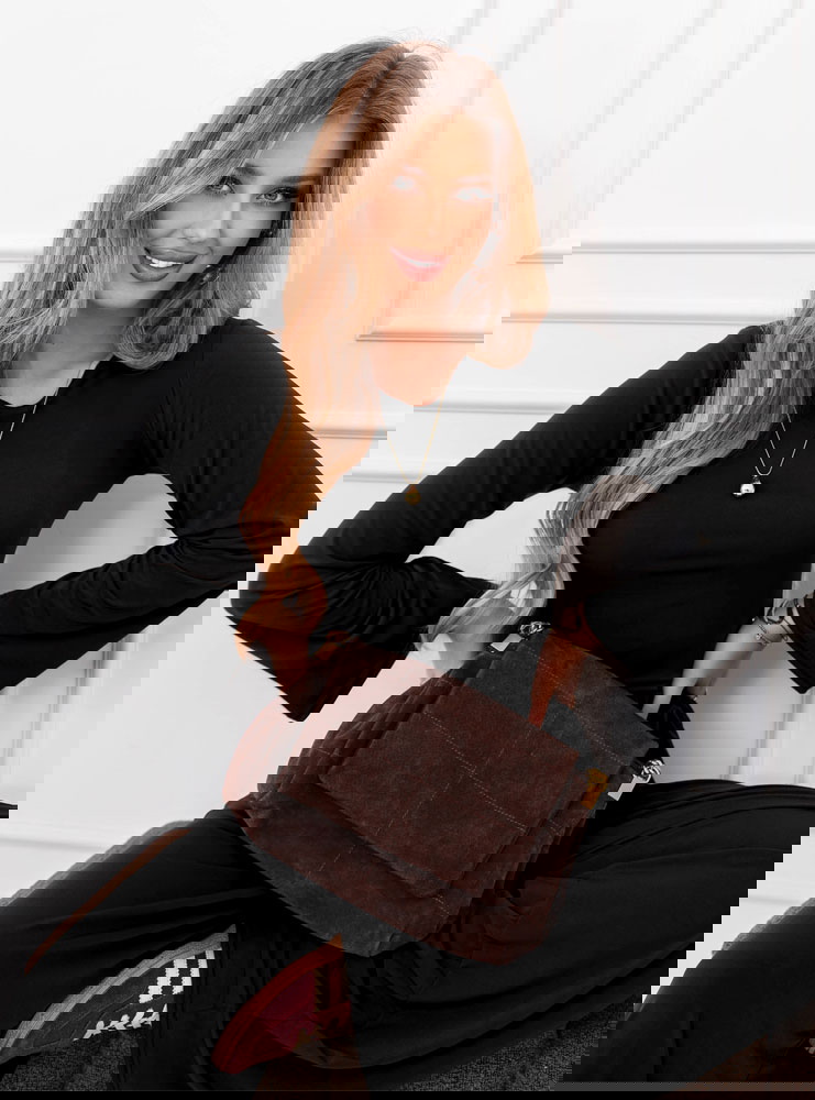 Czarny komplet szerokie spodnie i...