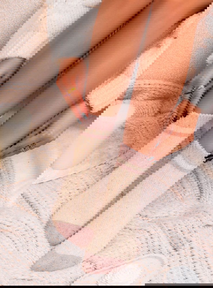 Pudrowe ocieplane skarpetki Christeena