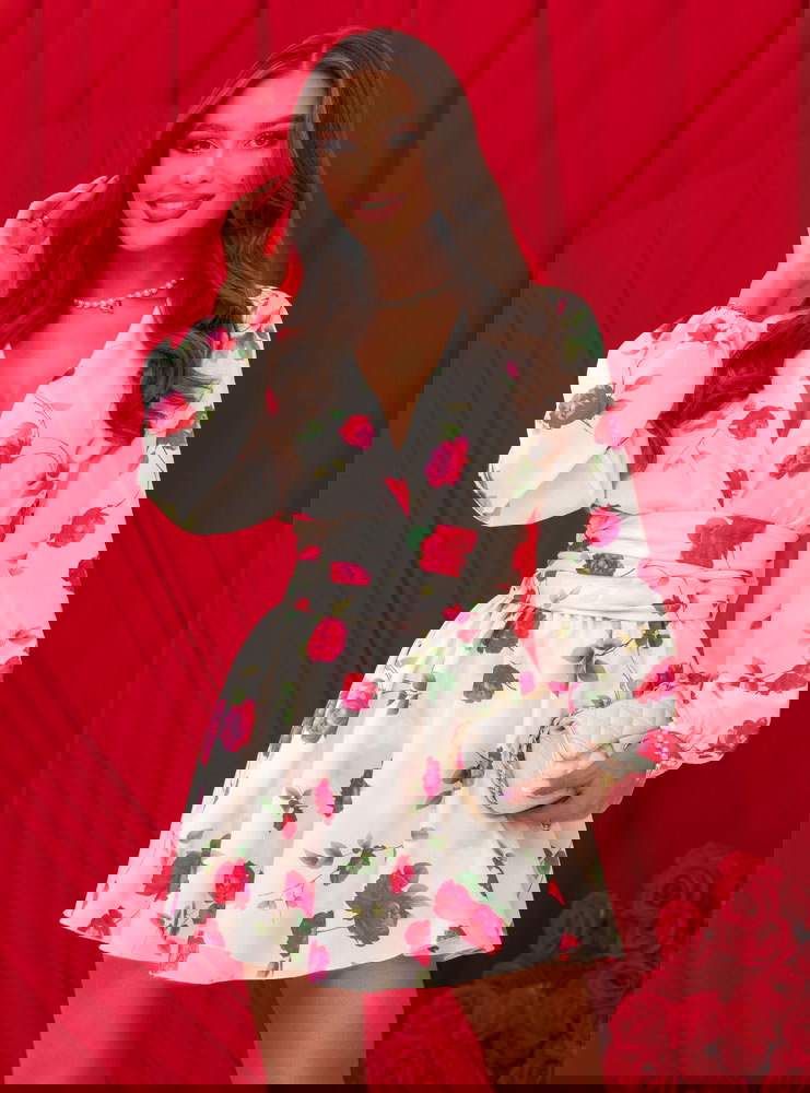 Kombinezon jak sukienka z bufiastymi...