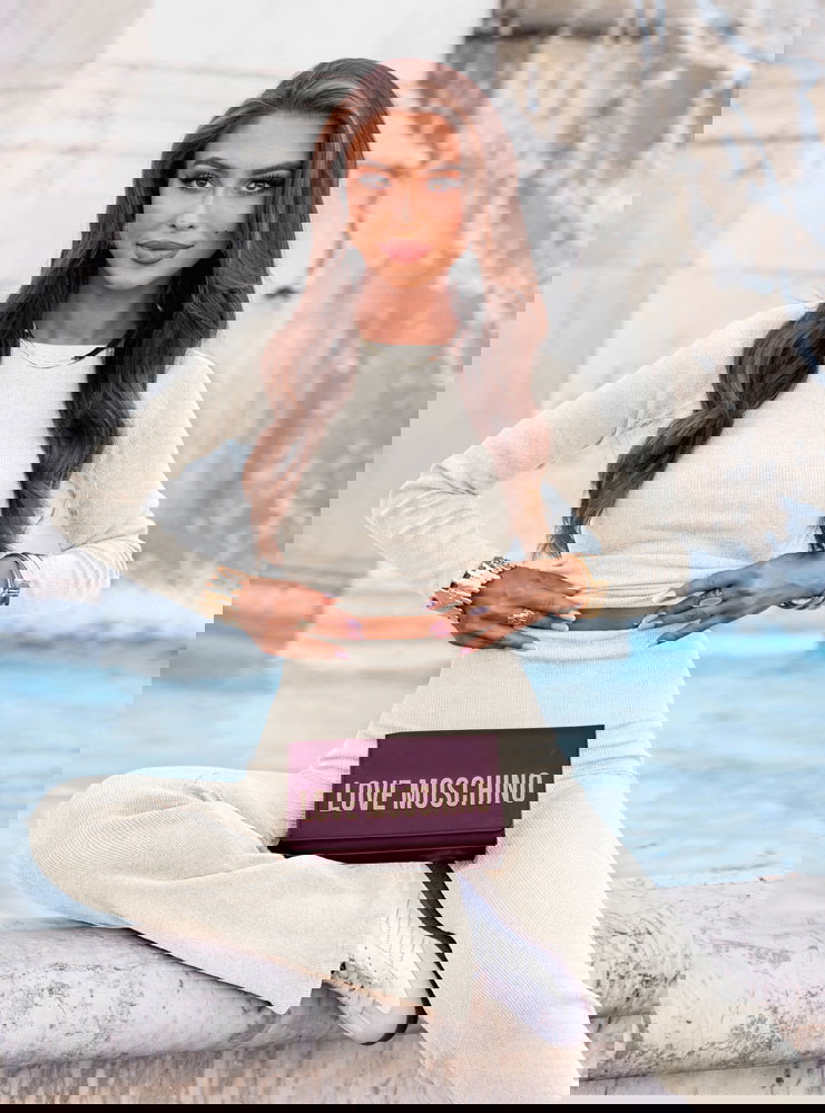 Prążkowany komplet dopasowana bluzka...