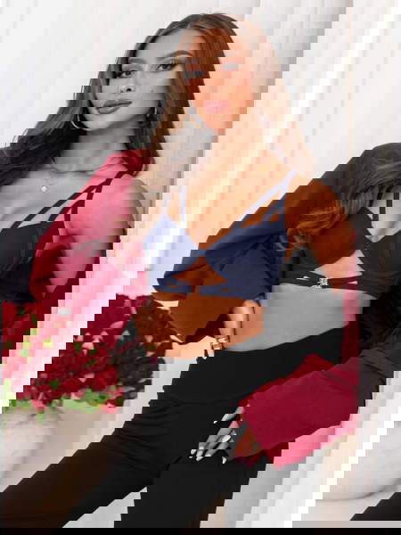 Granatowy biustonosz z... 2