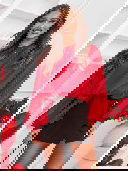 Malinowa bluzka z...