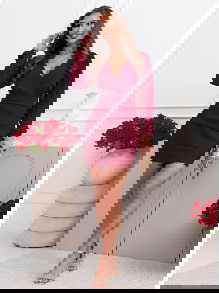 Bordowa sukienka mini z... 2