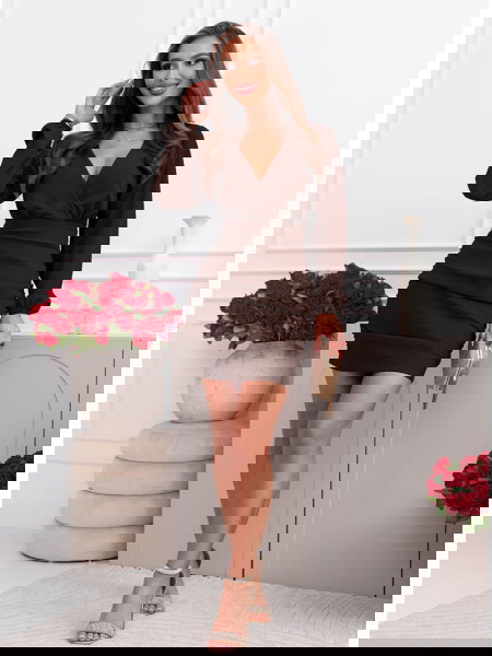 Czekoladowa sukienka mini z... 2