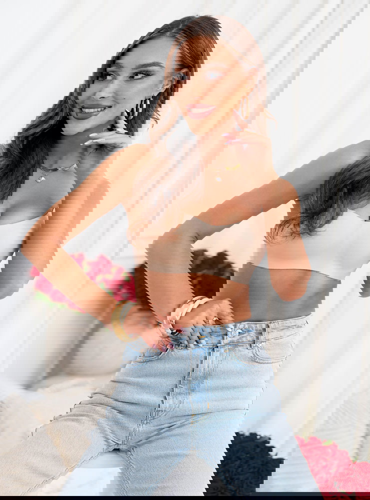 Beżowy biustonosz bez fiszbin Karmella