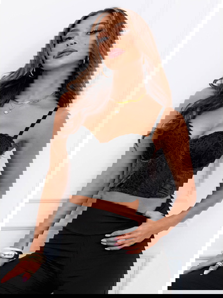 Czarny stanik gorsetowy z...