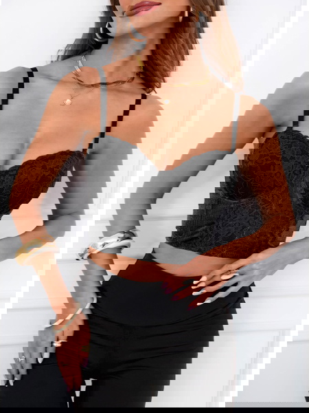 Czarny stanik gorsetowy z... 2