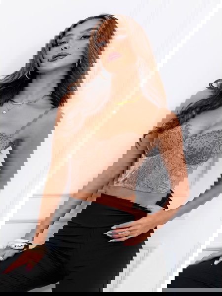 Beżowy stanik gorsetowy z...