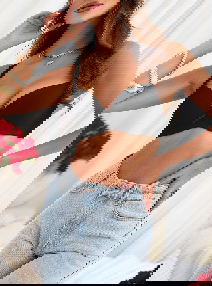 Czarny biustonosz gładki Natille