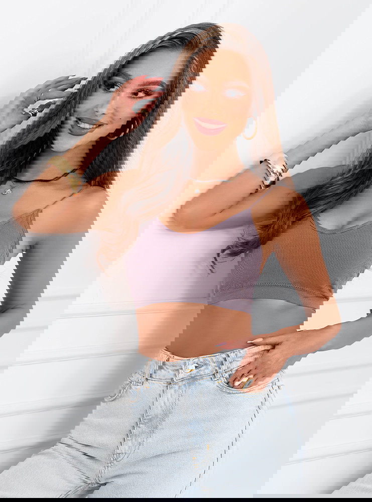 Fioletowy stanik typu crop top Forienna