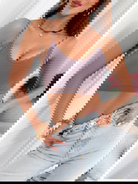 Fioletowy stanik typu crop... 2