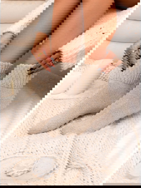 Beżowe ocieplane skarpetki...