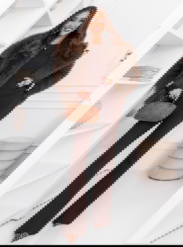 Czekoladowy prążkowany komplet...