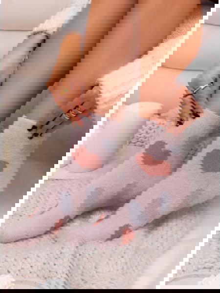 Pudrowe skarpetki z...