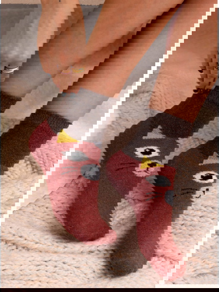 Pomarańczowe skarpetki z...