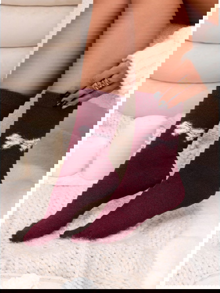 Bordowe skarpetki z...