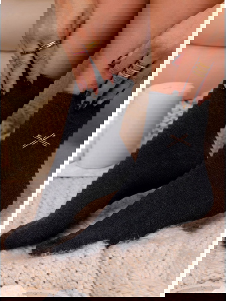 Grafitowe skarpetki z...