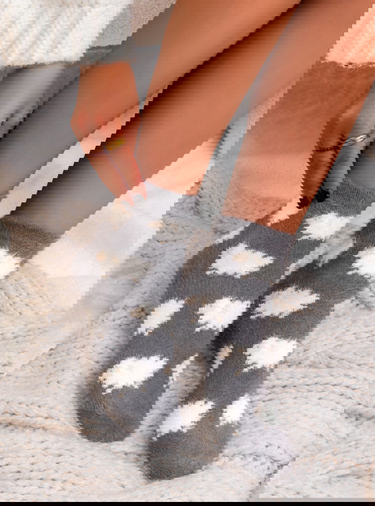 Grafitowe miękkie skarpetki damskie...