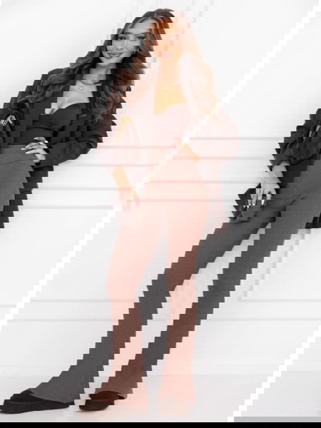 Prążkowane spodnie z... 2