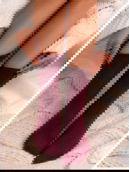 Bordowe długie skarpetki... 2