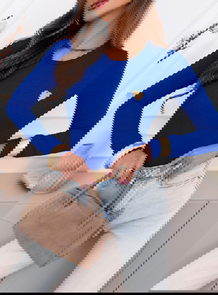 Chabrowa koszulka na długi rękaw z...