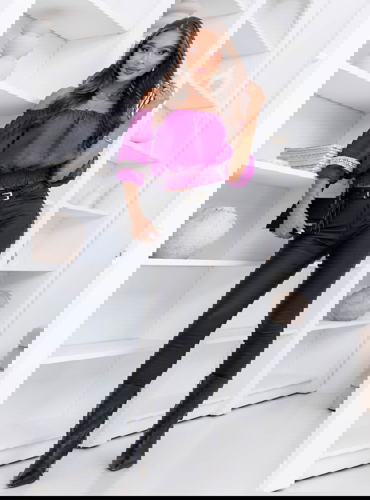 Bluzka typu hiszpanka Lawonaa - fuksja