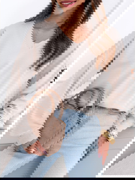 Beżowa bluza oversize z... 2