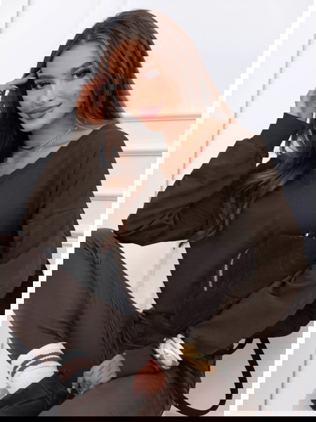 Czekoladowa bluza oversize...