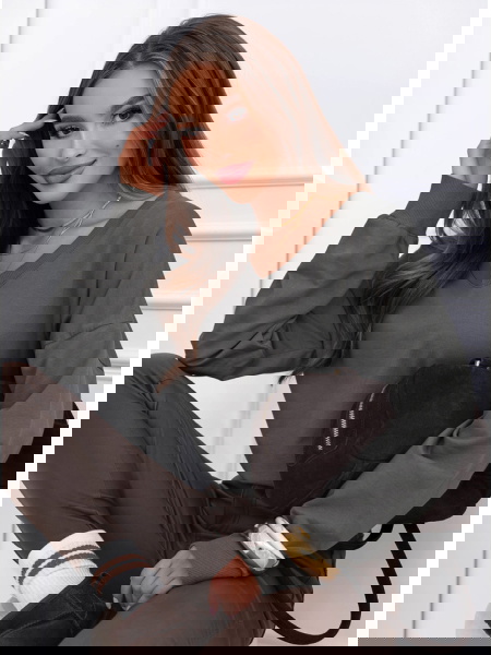 Grafitowa bluza oversize z... 2