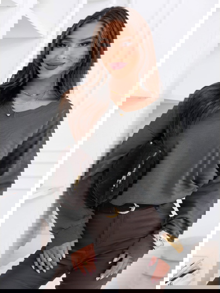 Grafitowa bluza oversize z...