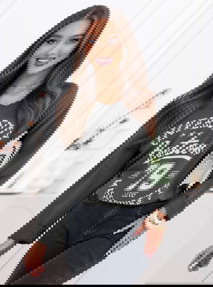 Grafitowa bluzka z nadrukiem Samerra