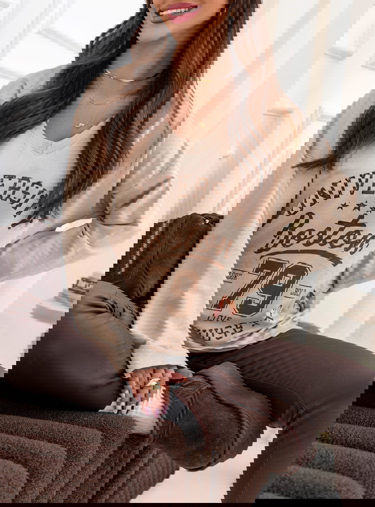 Beżowa bluzka z nadrukiem Samerra