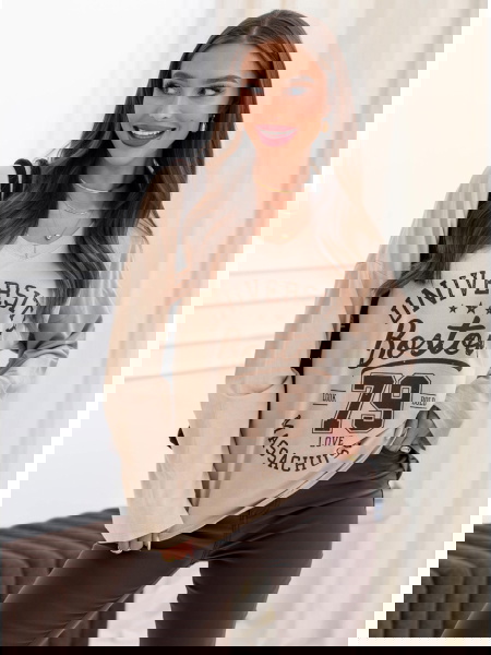 Beżowa bluzka z nadrukiem... 2