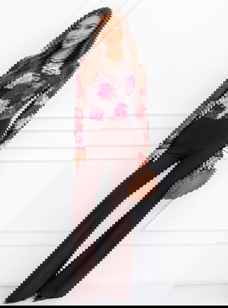 Czekoladowe spodnie z wysokim stanem...