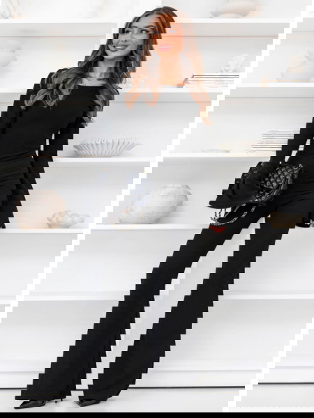 Czarny komplet bluzka i...