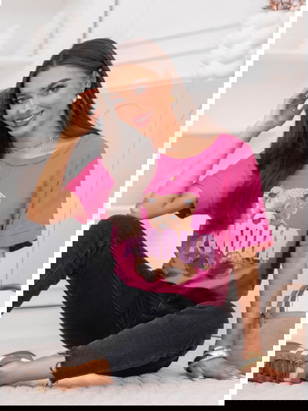 Bluzka z ozdobnym nadrukiem...